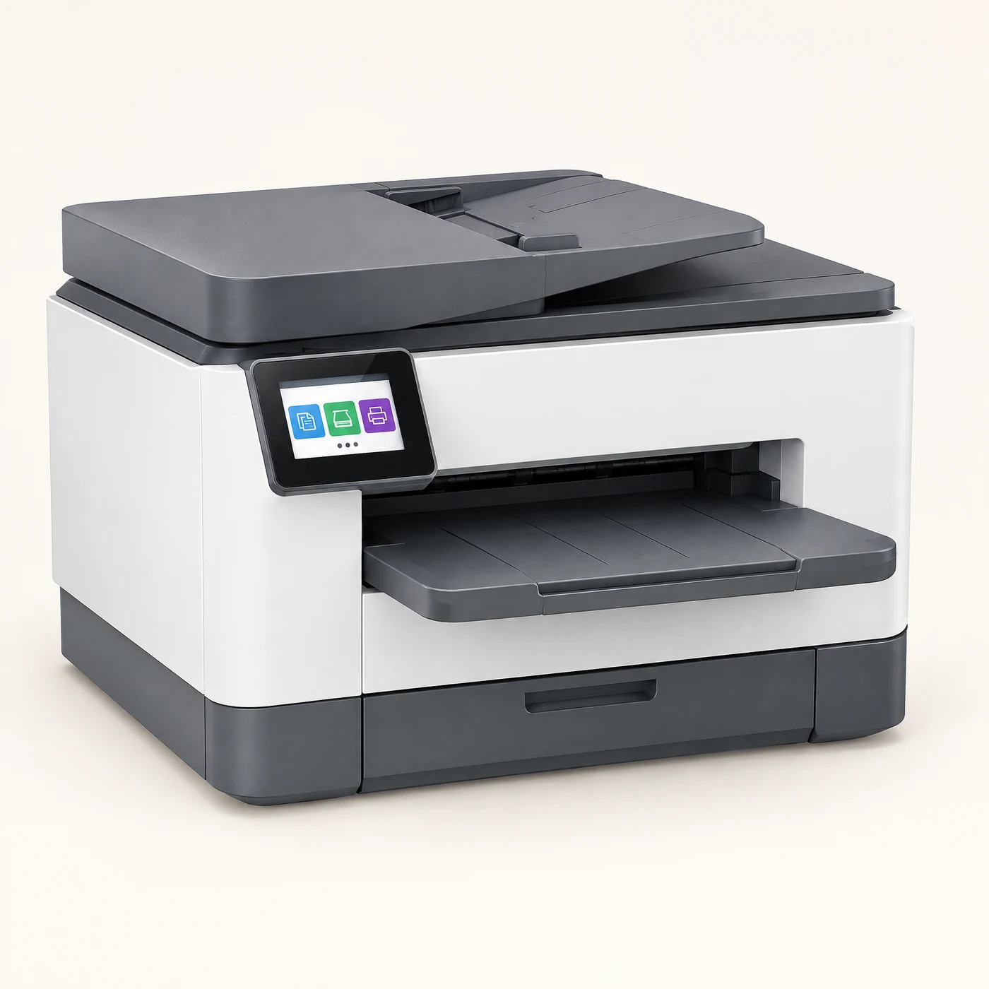 Illustrative unbranded view representing HP OfficeJet Pro 8125e Wireless All-in-One Color Inkjet Printer; refer to the exact model and SKU in this listing.