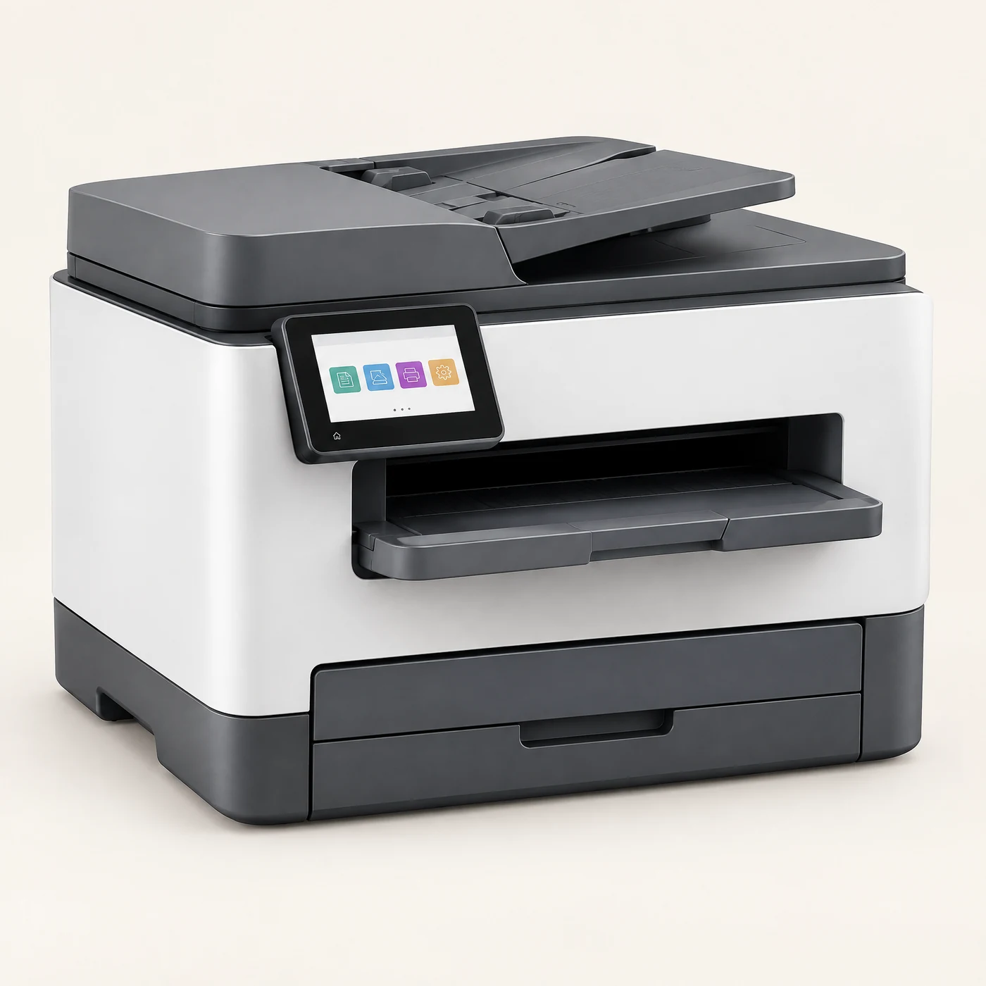 Illustrative unbranded view representing HP OfficeJet Pro 9125e All-in-One Printer; refer to the exact model and SKU in this listing.