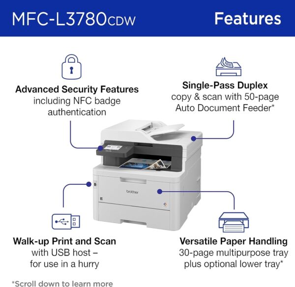 brother mfc l3780cdw wireless digital color all in one printer