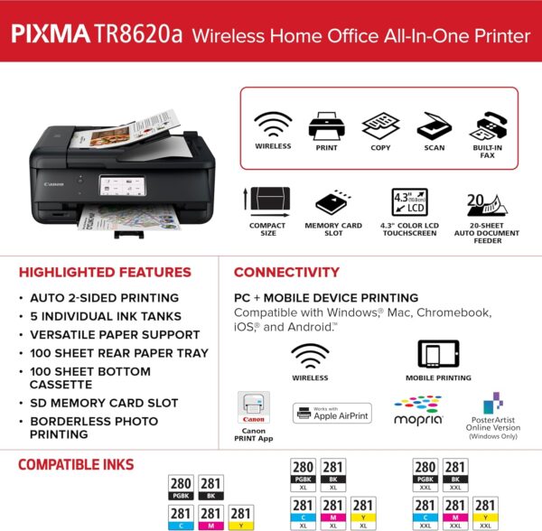 canon pixma tr8620a – all‑in‑one printer (home office)