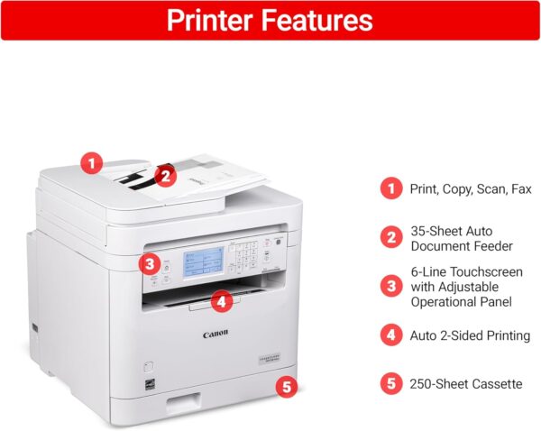 canon imageclass mf287dw – monochrome duplex wireless laser printer