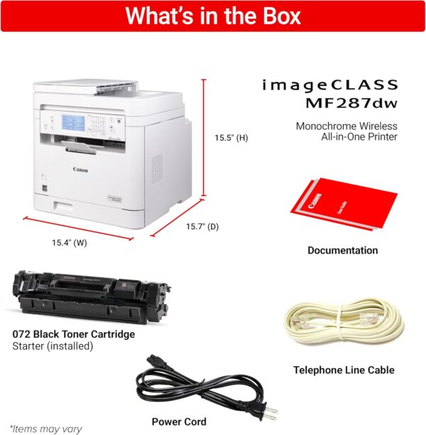 canon imageclass mf287dw – monochrome duplex wireless laser printer