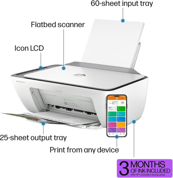 hp deskjet 2855e wireless all in one color inkjet printer